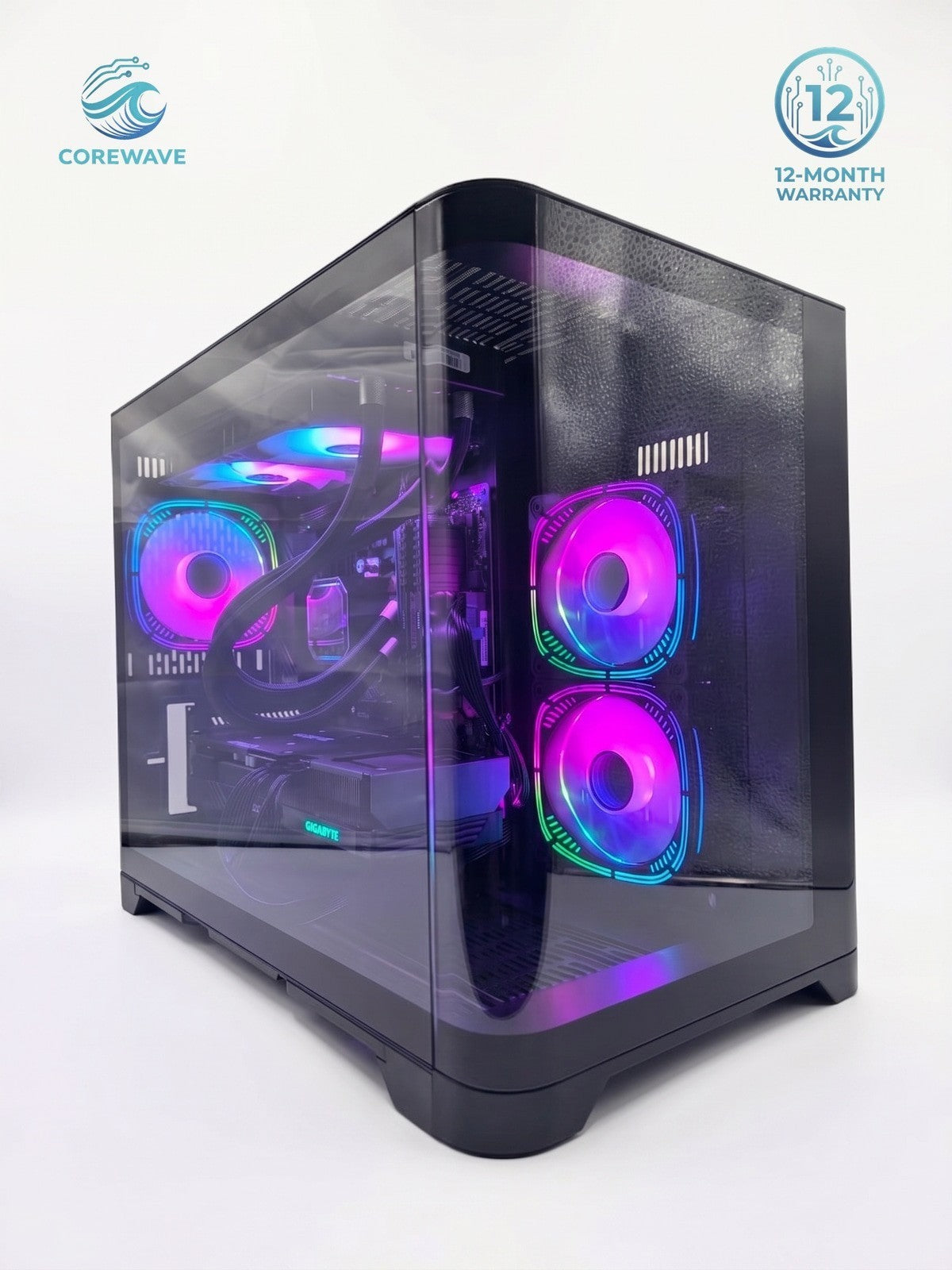Gaming PC AMD Ryzen 7 5700X RX 7600 XT 16GB 32GB DDR4 2TB NVMe AIO RGB Win 11