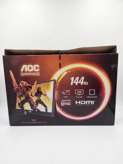 AOC 16G3 15.6 Inch Portable Gaming Monitor 144Hz IPS FHD USB-C Micro HDMI 1080p