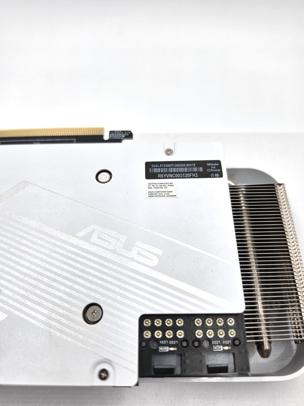 ASUS Dual RTX 3060 Ti OC White 8GB GDDR6X Graphics Card Boxed HDMI DP 1440p