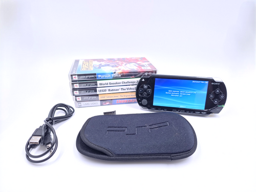 Sony PSP Console Low Firmware 3.40 Bundle + Games + Official Travel Case
