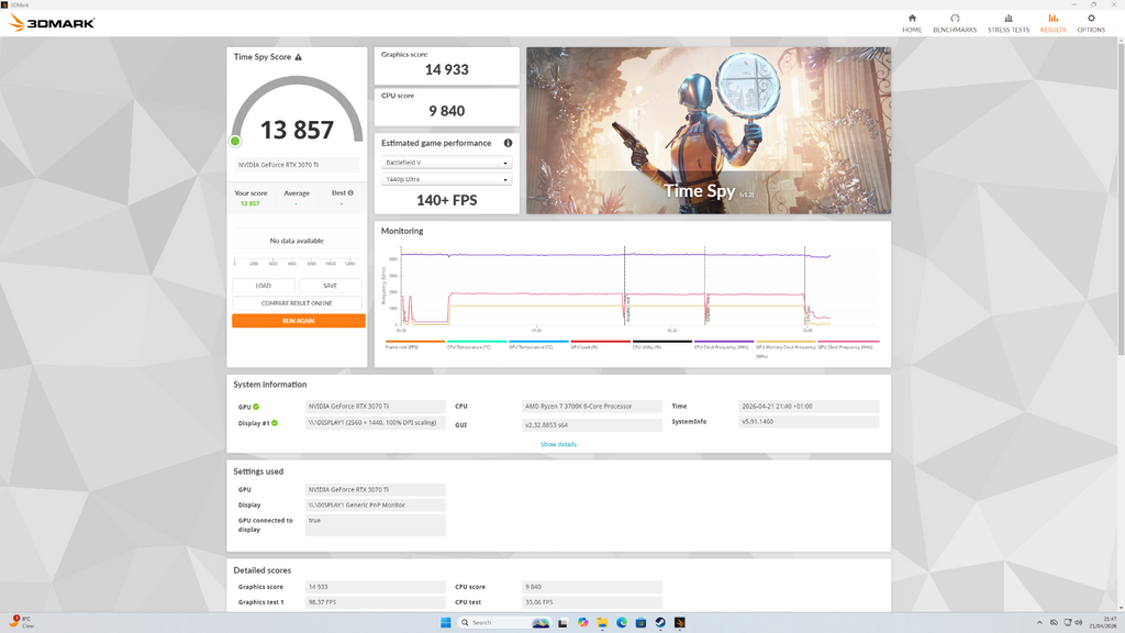 Gaming PC Ryzen 7 3700X RTX 3070 Ti FE 16GB DDR4 1TB SSD RGB | 12M Warranty