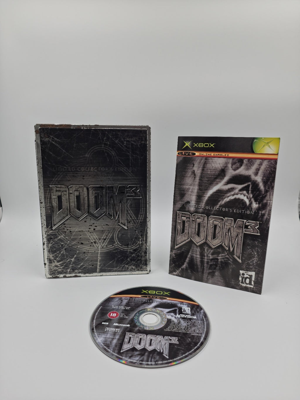 DOOM 3 Limited Collector’s Edition Xbox – Steelbook Tin + Manual – Original Disc
