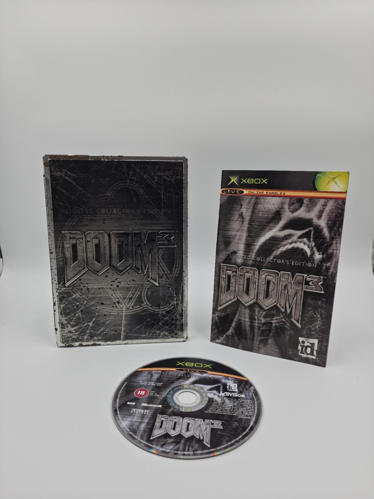 DOOM 3 Limited Collector’s Edition Xbox – Steelbook Tin + Manual – Original Disc