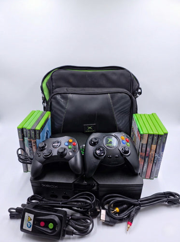Original Xbox Console Modded Bundle Disc Games Controllers Official Carry Case