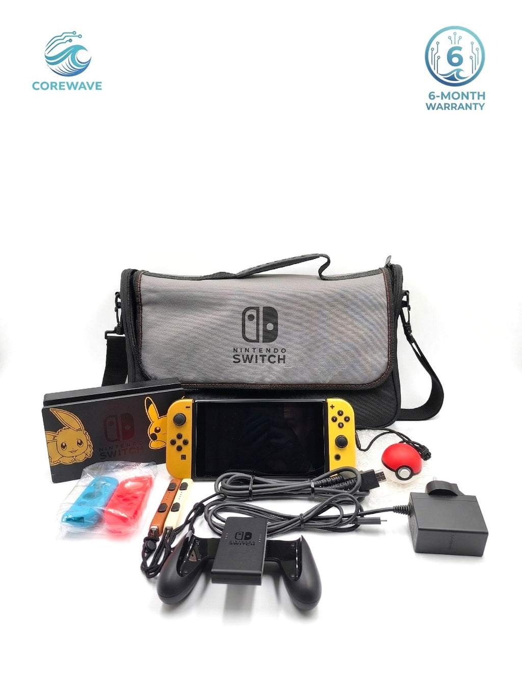 Nintendo Switch Pokemon Let's Go Pikachu Eevee Edition Bundle Poke Ball Plus Bag